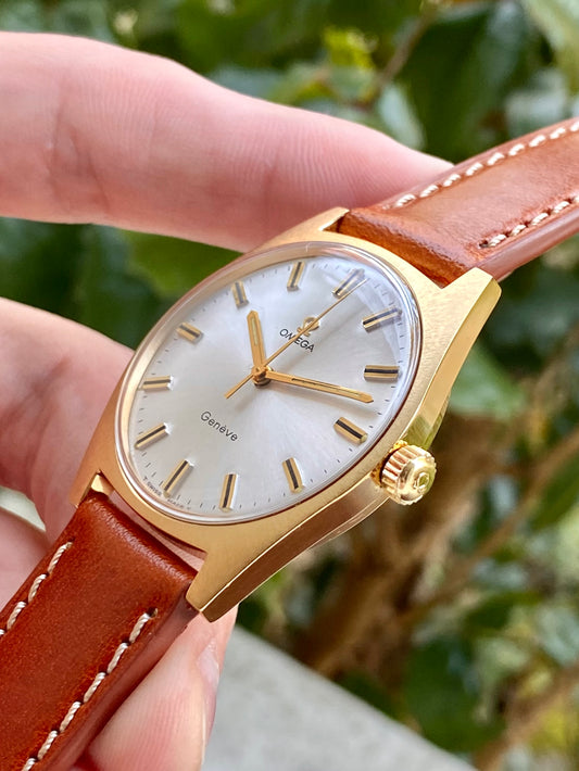 Omega Genève Plaqué Or Montre Vintage Mécanique Ref.135.041 Cal.601 - 1968