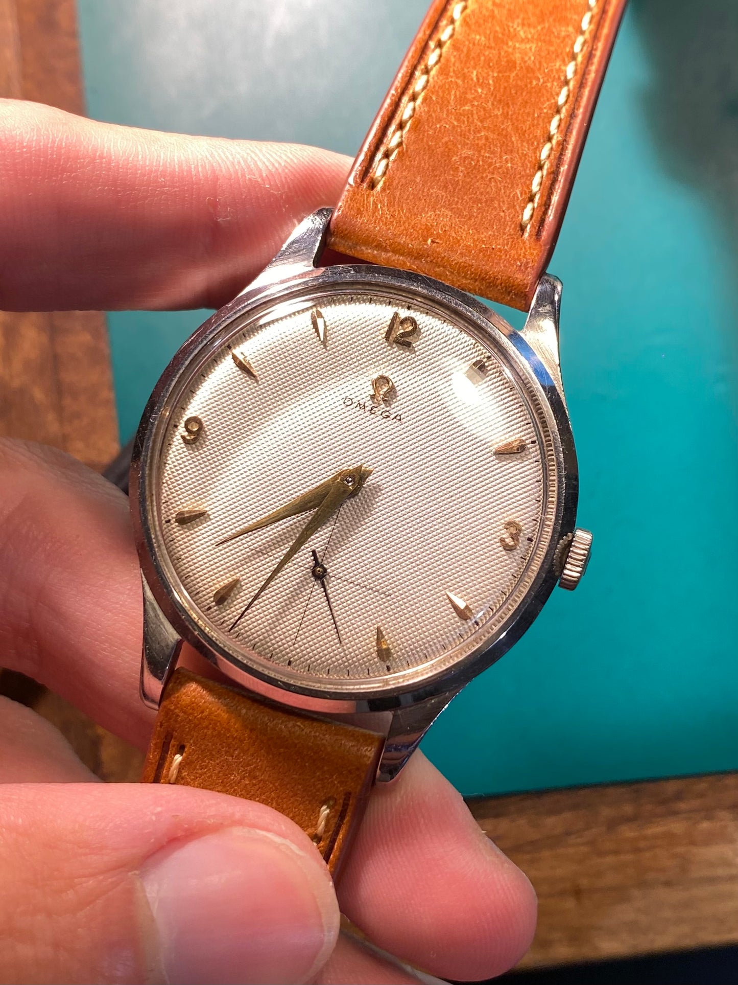 Omega Jumbo 37,8mm Cadran Nid d’Abeille "Honey Comb" Montre Vintage Mécanique Cal.265 Réf.2609-7 - 1951