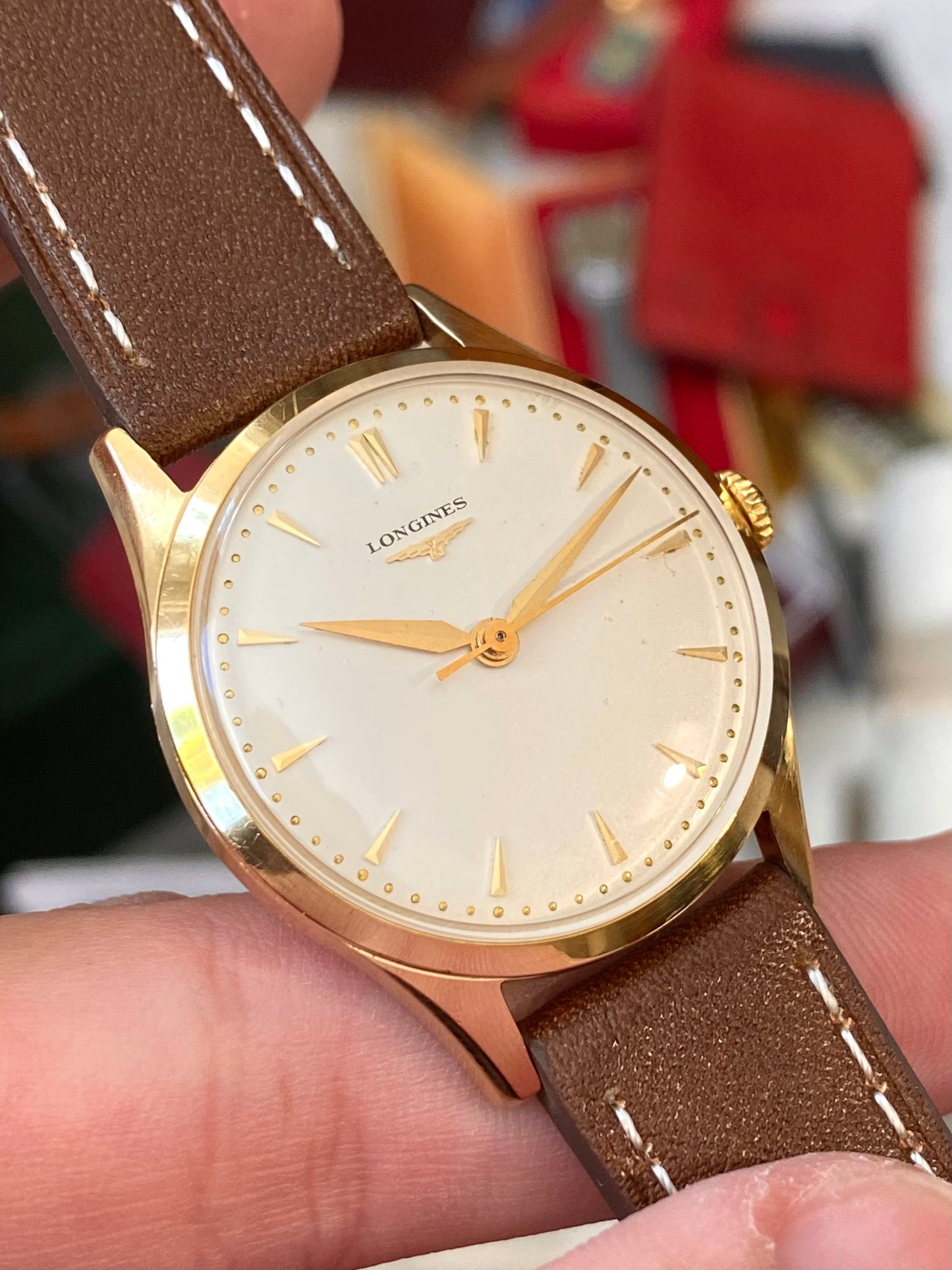 Longines Or Jaune 18k 750/1000 Montre Vintage Mécanique Cal. 23.ZS - 1955