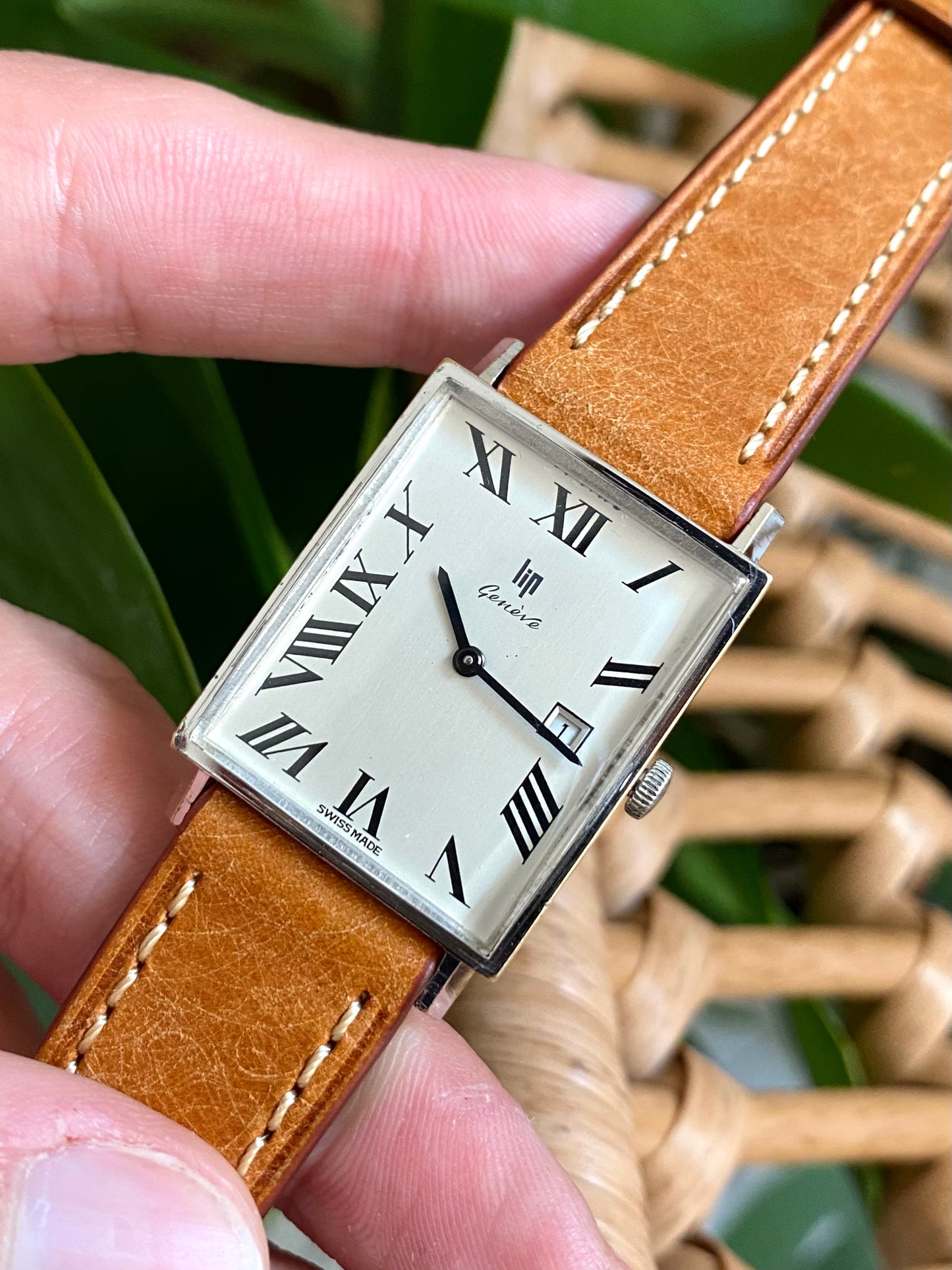 LIP Genève Montre Vintage Mécanique Boîtier Rectangle - Chiffres Romains - RC193 - 1960