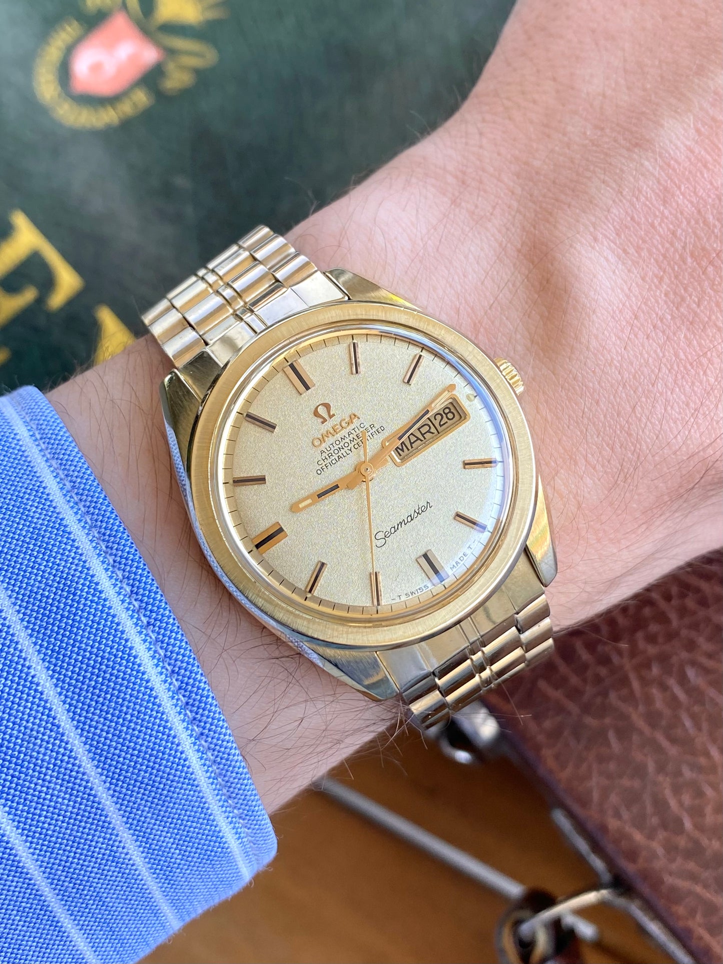 Omega Seamaster Chronometer Automatic - Ref. 168.023 Plaqué Or Bracelet 1069 - Montre Vintage Mécanique Calendrier Cal. 751 - 1968