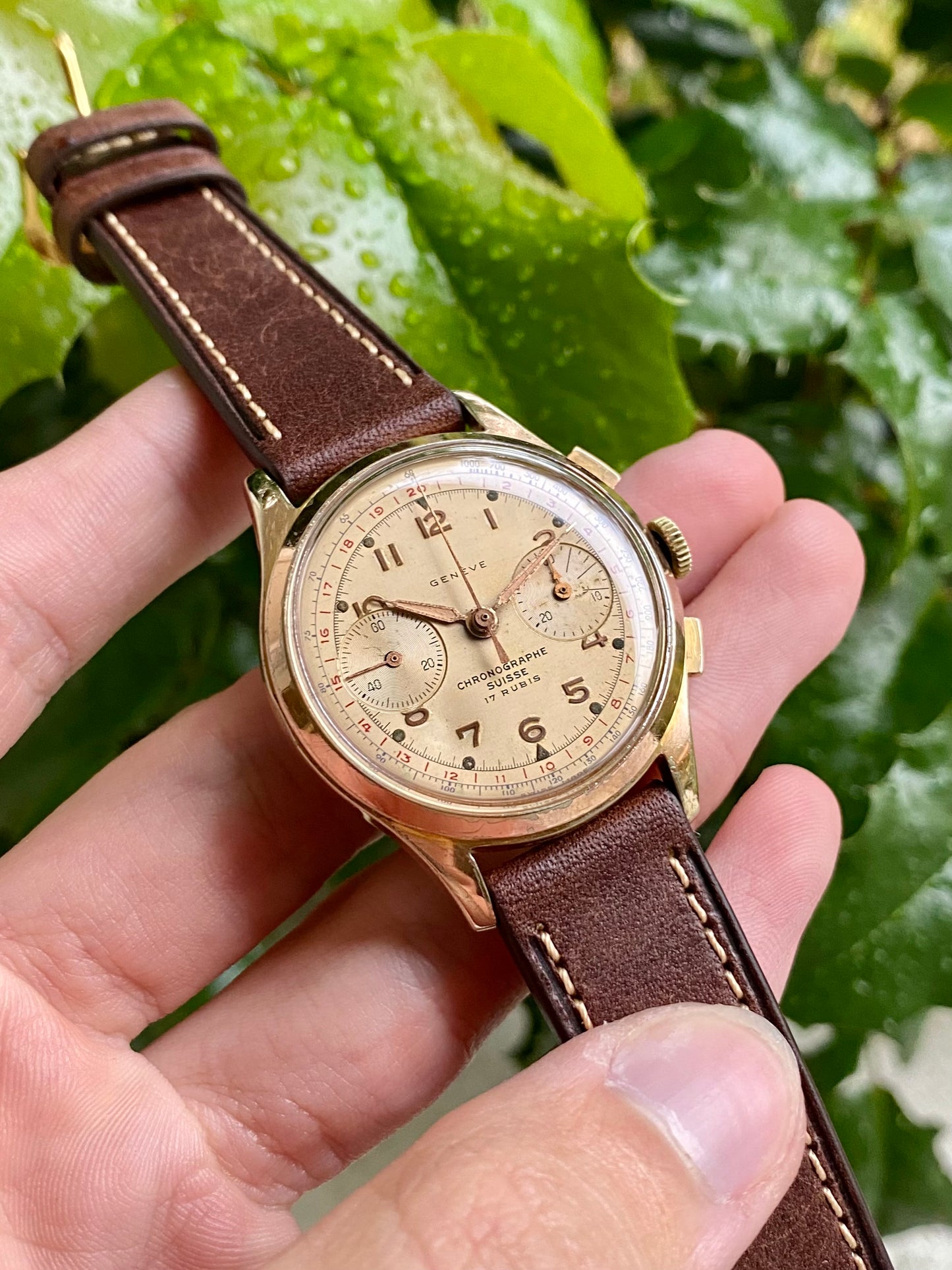 Chronographe Suisse - Genève - Montre Vintage Mécanique Landeron 149 - 1950