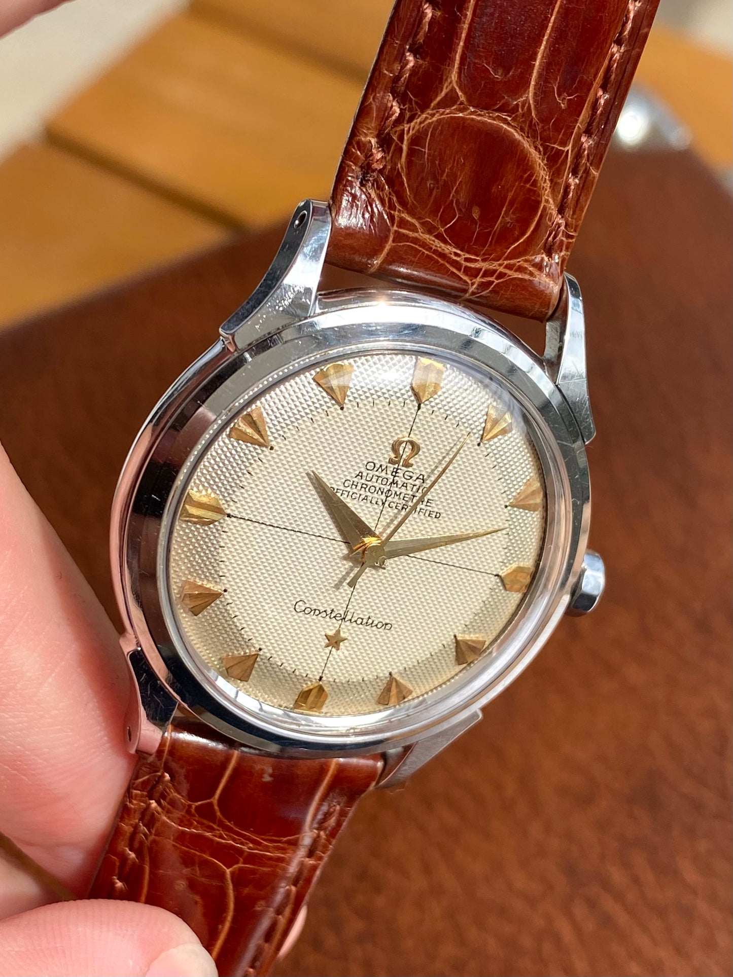 Omega Constellation Chronomètre Automatic Pie-Pan HoneyComb Nid d’Abeille - Montre Vintage Bumper Cal.354 - 1953