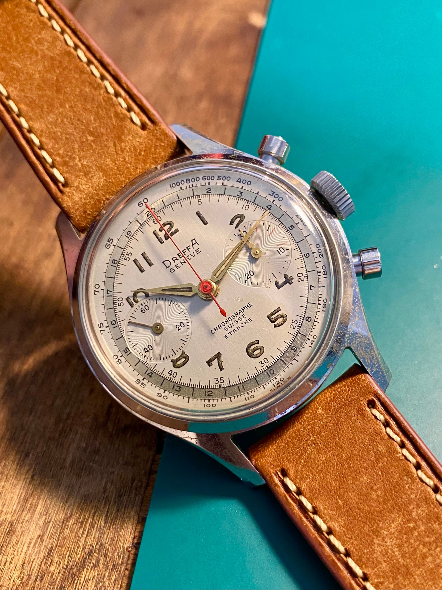 Dreffa Genève Chronograph Landeron 151 Montre Vintage Mécanique 1960