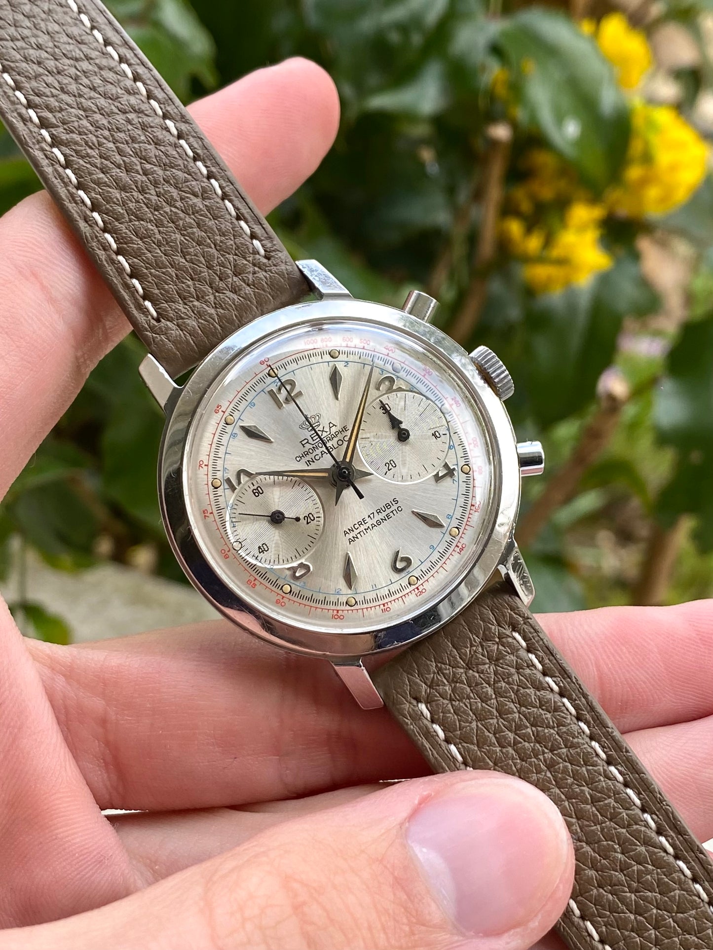 Rexa Chronographe Montre Française Vintage Landeron 248 Mécanique - 1960