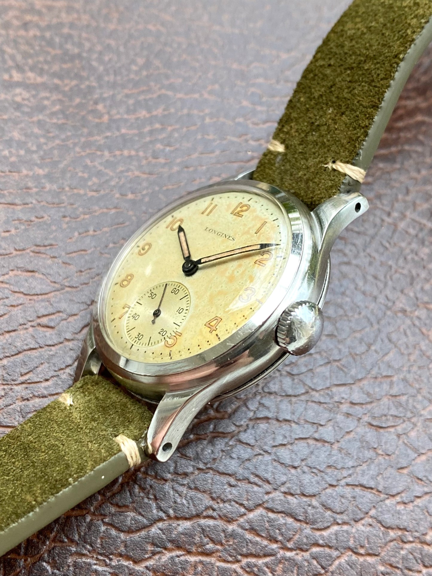 Longines 12.68z Ref.23439 Montre Vintage Militaire "Sei Tacche" Mécanique Acier 1947