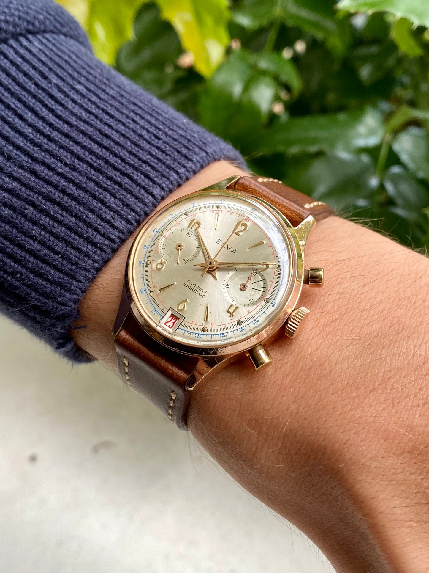 Elva Chronograph Landeron 187 Montre Vintage Mécanique 1960