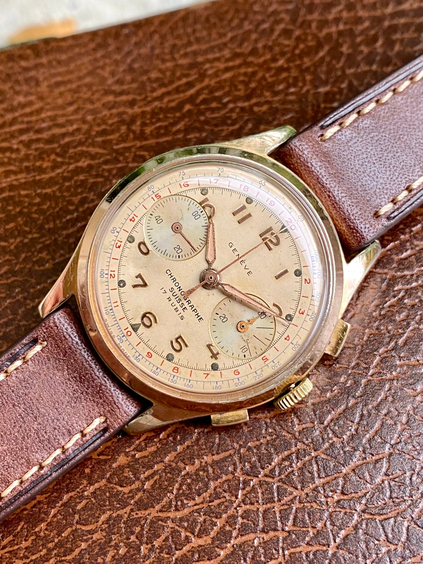 Chronographe Suisse - Genève - Montre Vintage Mécanique Landeron 149 - 1950