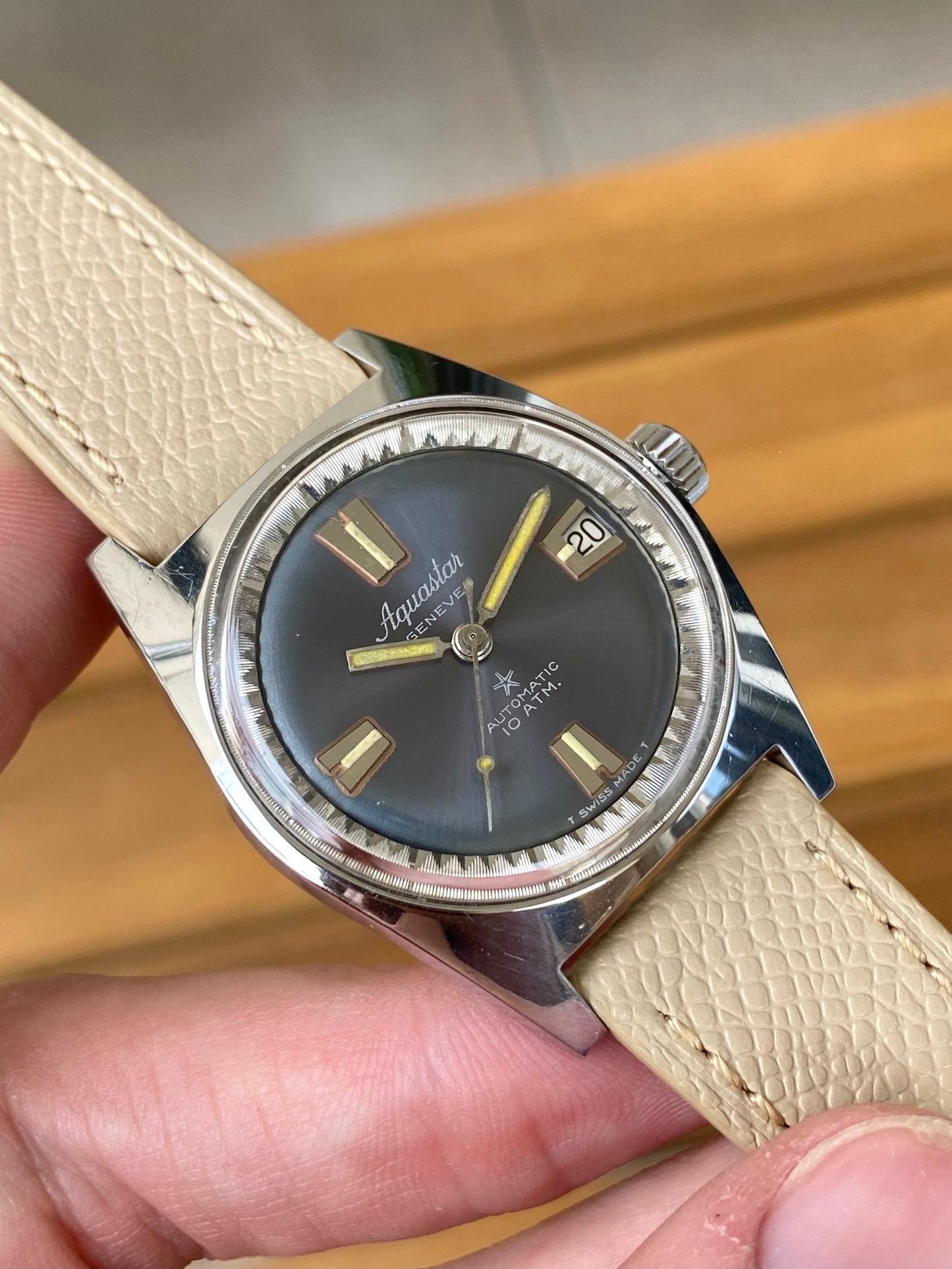 Aquastar Genève Grand Air 1713 Montre Vintage Automatique De Plongée Diver AS1712/13 - 1960