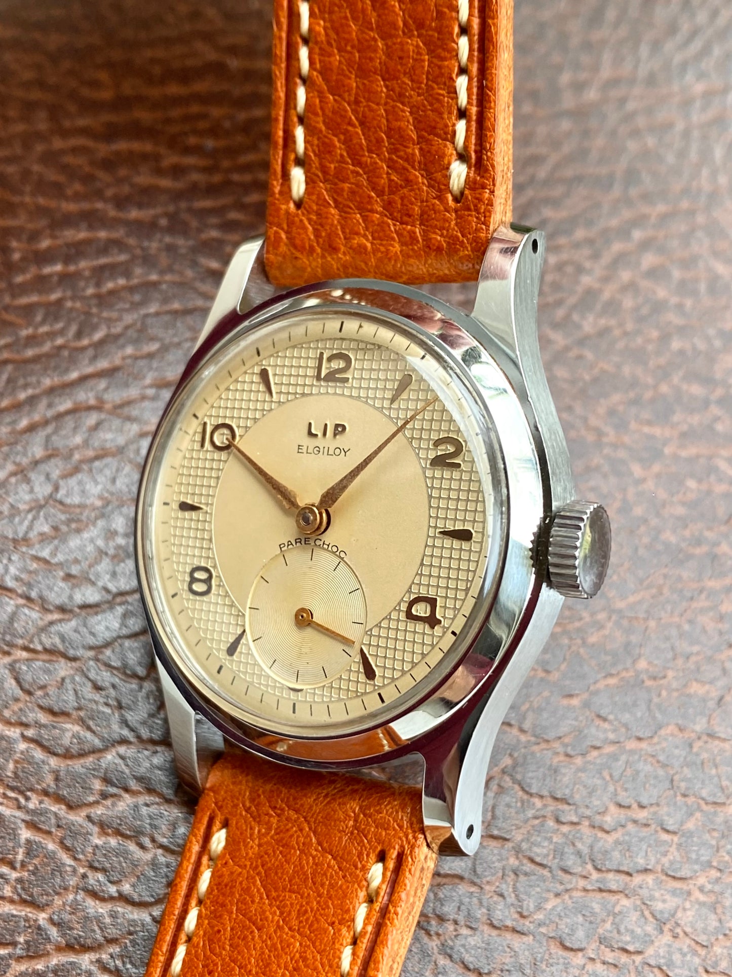 LIP Elgiloy PareChoc R25 Montre Vintage Mécanique France 1960