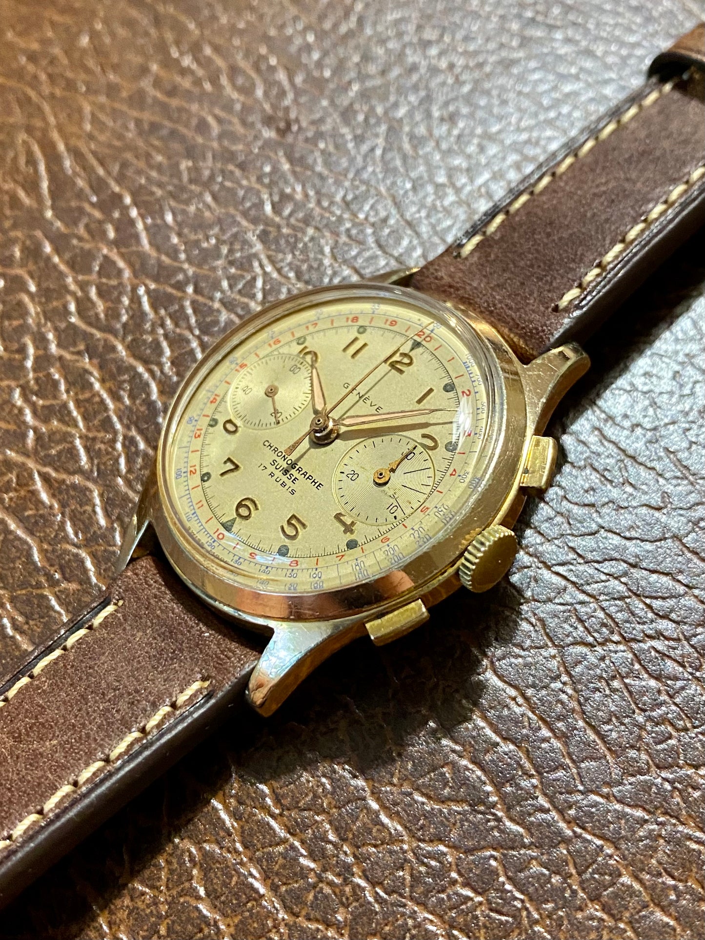 Chronographe Suisse - Genève - Montre Vintage Mécanique Landeron 149 - 1950