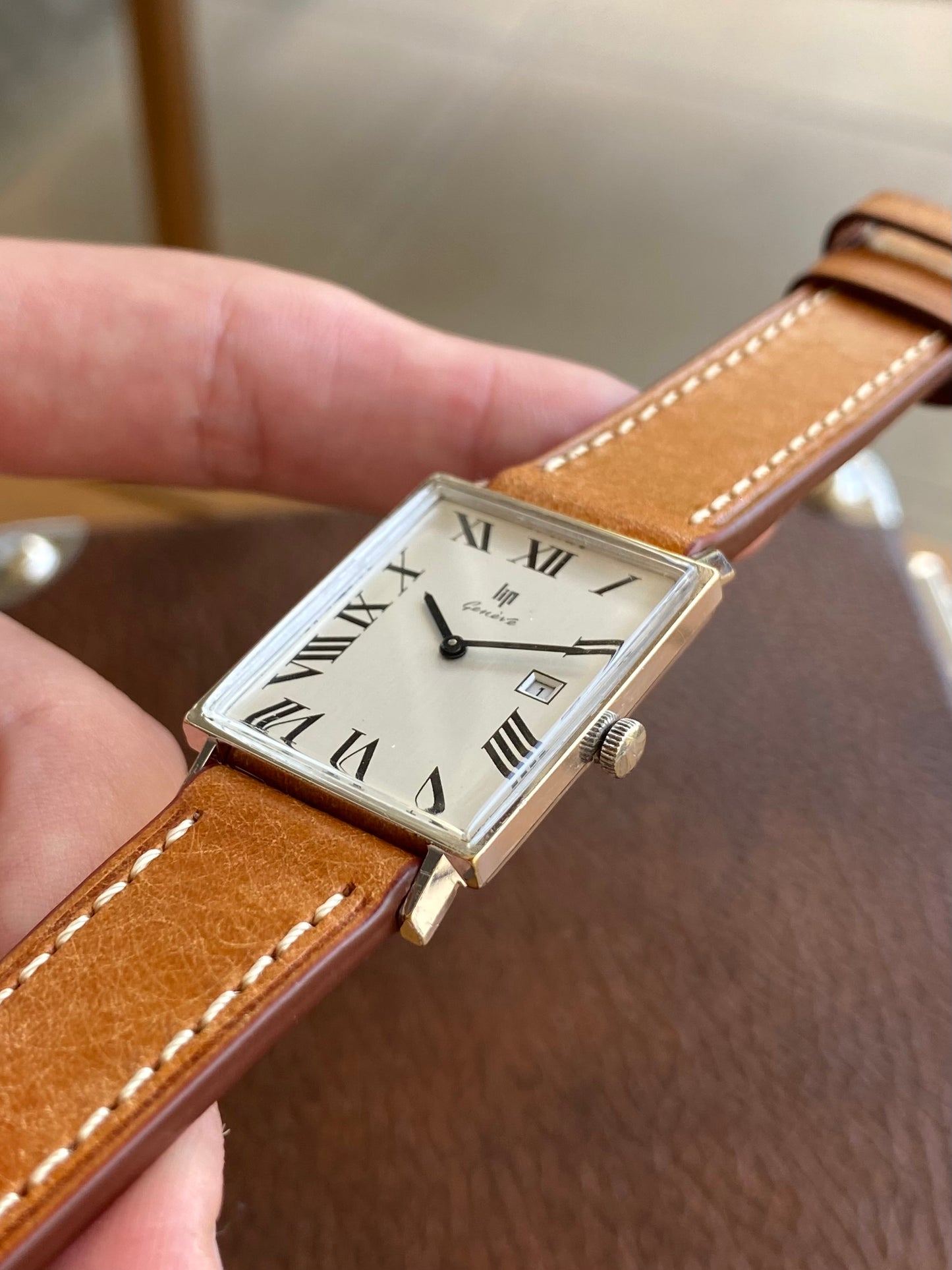 LIP Genève Montre Vintage Mécanique Boîtier Rectangle - Chiffres Romains - RC193 - 1960