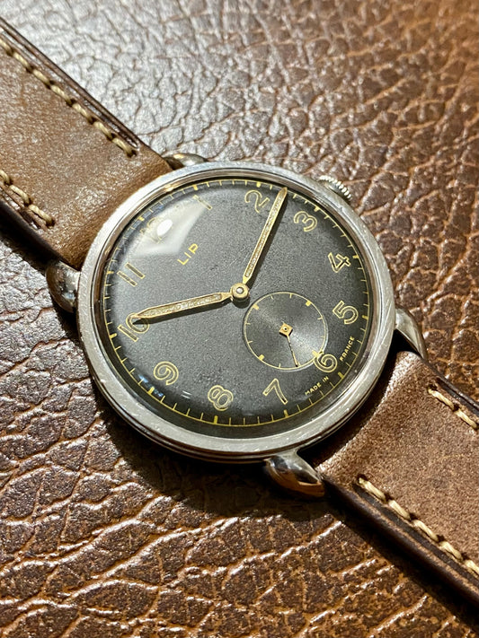 LIP Montre Vintage Mécanique Cal.R25 Français Cadran Noir 1950