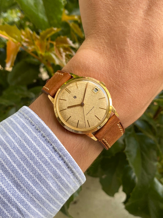 LIP Calendrier Or Jaune 18k 750/1000 Montre Vintage Mécanique R.017 - 1960