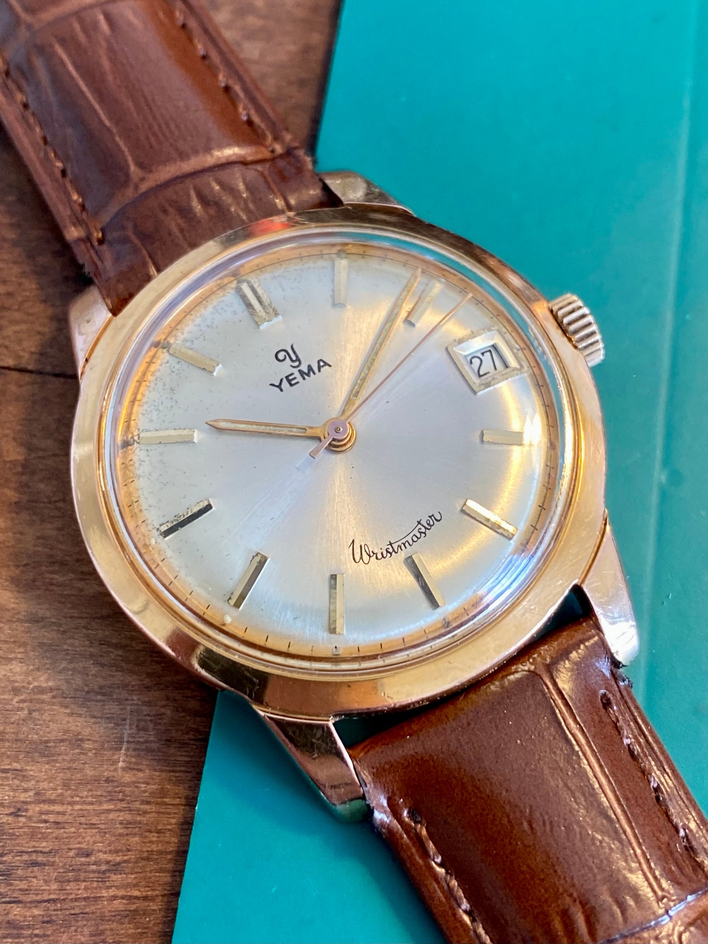 Yema Wristmaster Montre Vintage Mécanique Plaqué Or 1960