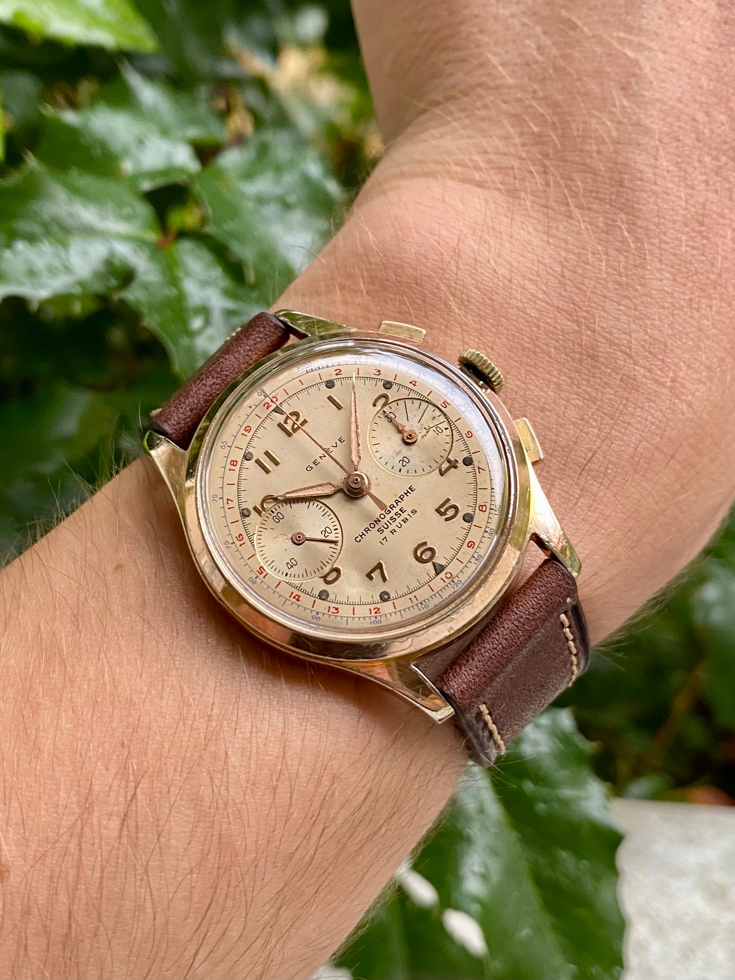 Chronographe Suisse - Genève - Montre Vintage Mécanique Landeron 149 - 1950
