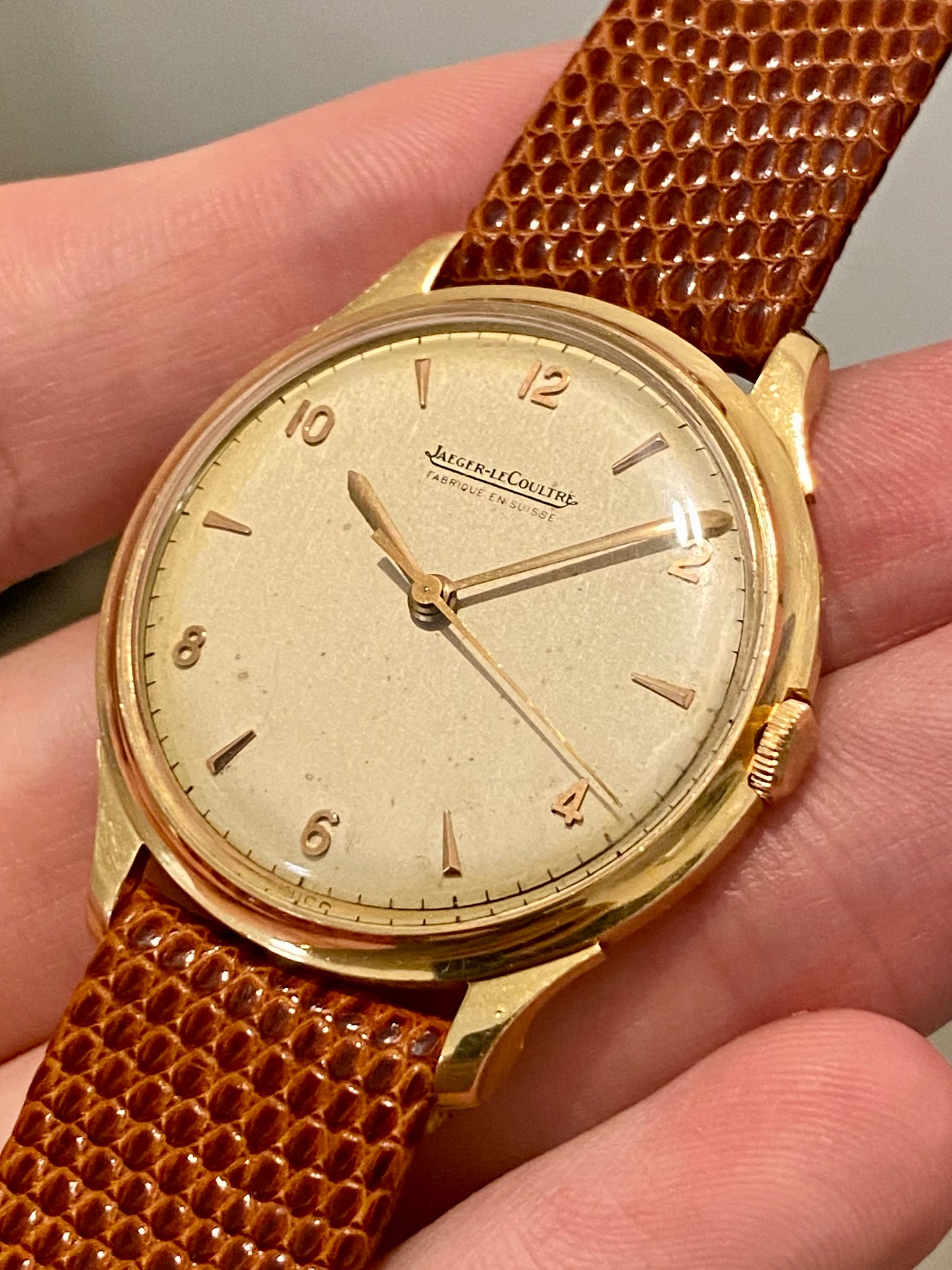 Jaeger-LeCoultre Fab. Suisse Or Jaune 18k 750/1000 Montre Vintage Mécanique Cal. P800/G 1950
