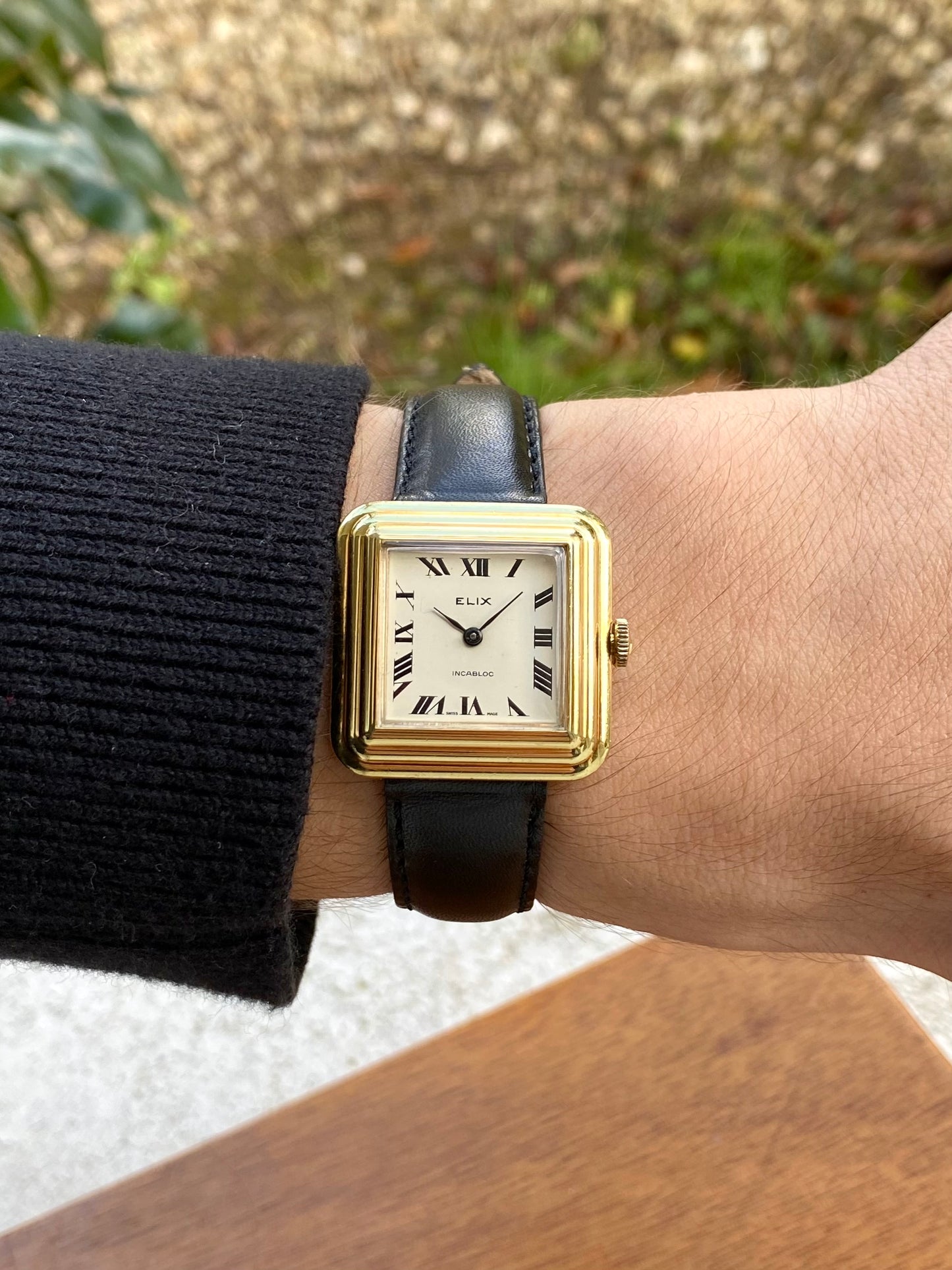 Elix - Fortis Montre Vintage Mécanique Plaqué Or - Carré - 1970