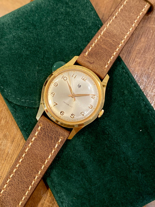 LIP Montre Vintage Mécanique Plaqué Or 1960