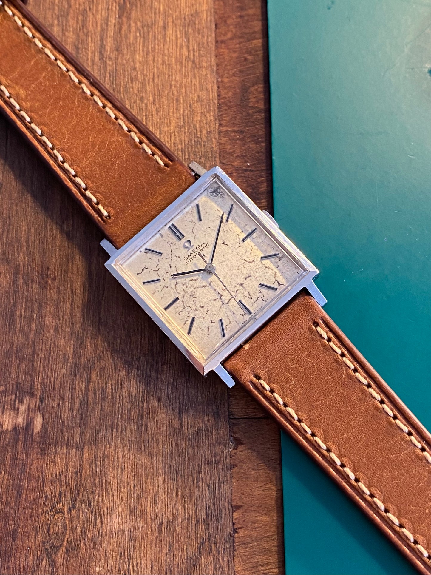 Omega Automatic Carré Patine "Marbre" 161.014 Montre Vintage Mécanique 1964