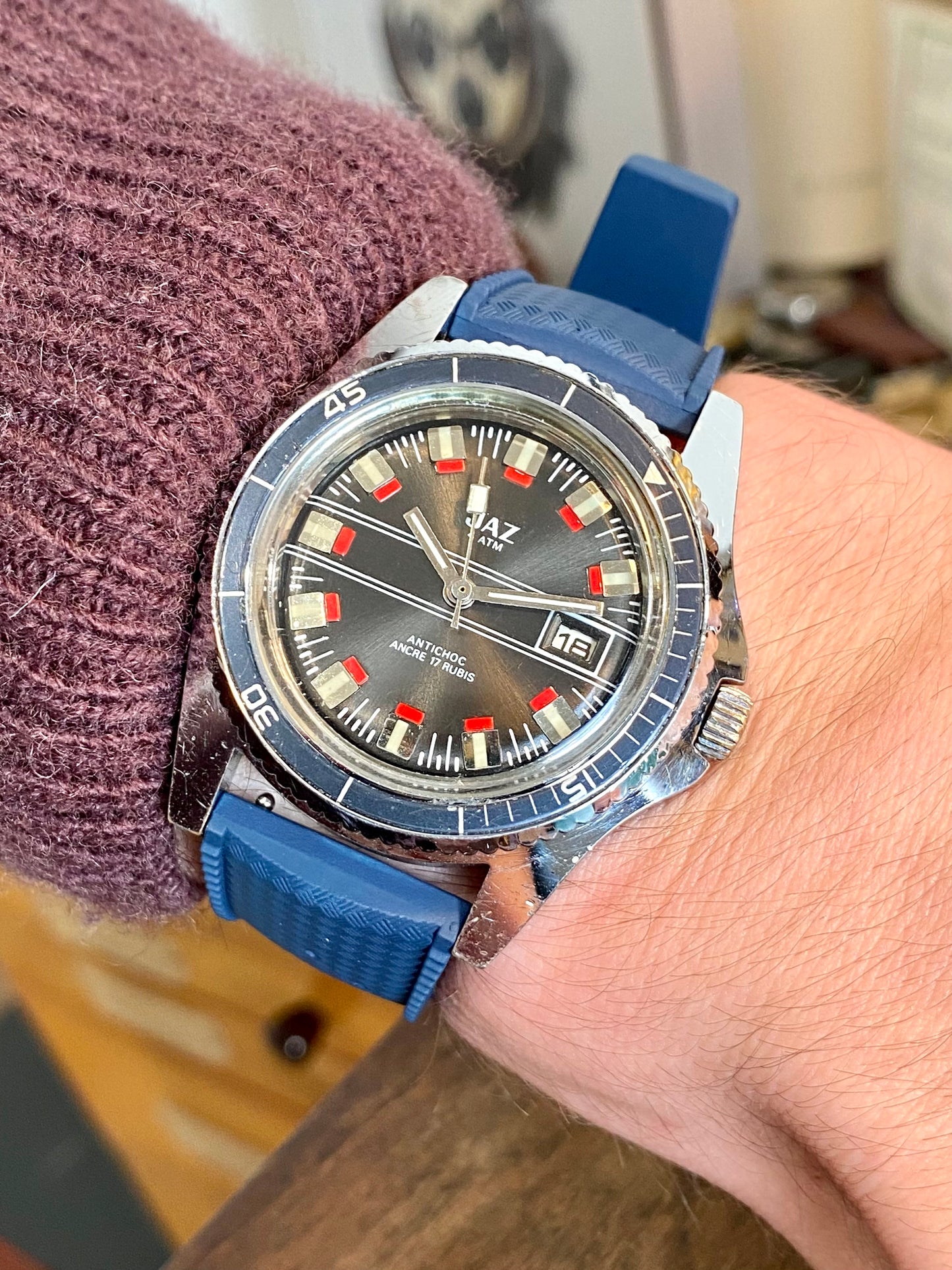 JAZ Montre Vintage De Plongée Mécanique 1970