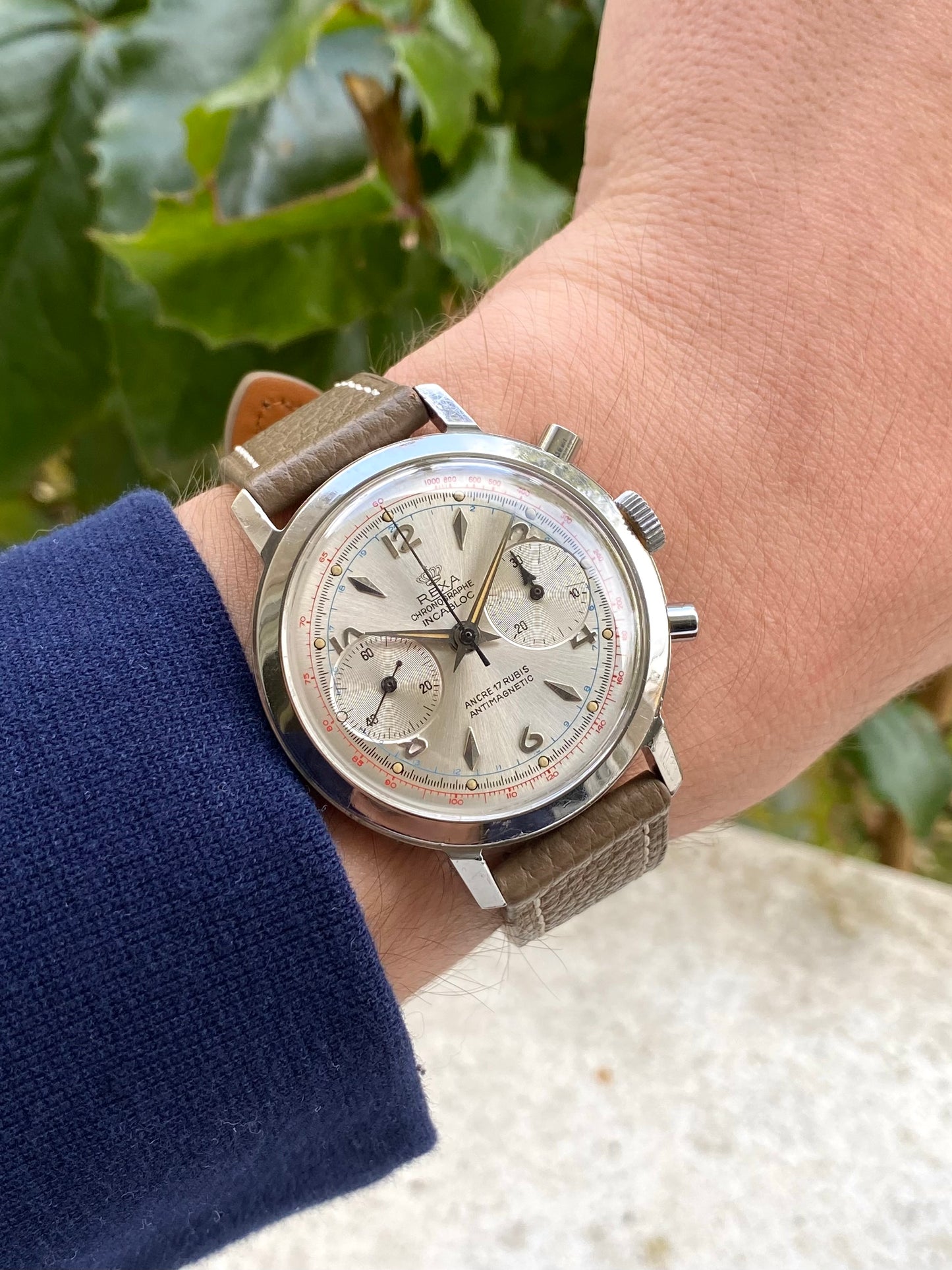 Rexa Chronographe Montre Française Vintage Landeron 248 Mécanique - 1960