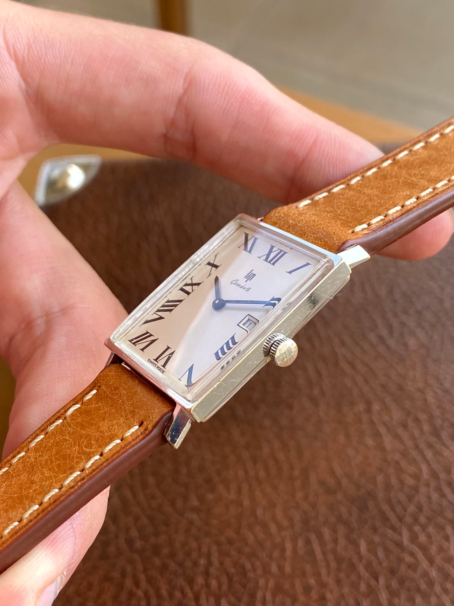 LIP Genève Montre Vintage Mécanique Boîtier Rectangle - Chiffres Romains - RC193 - 1960
