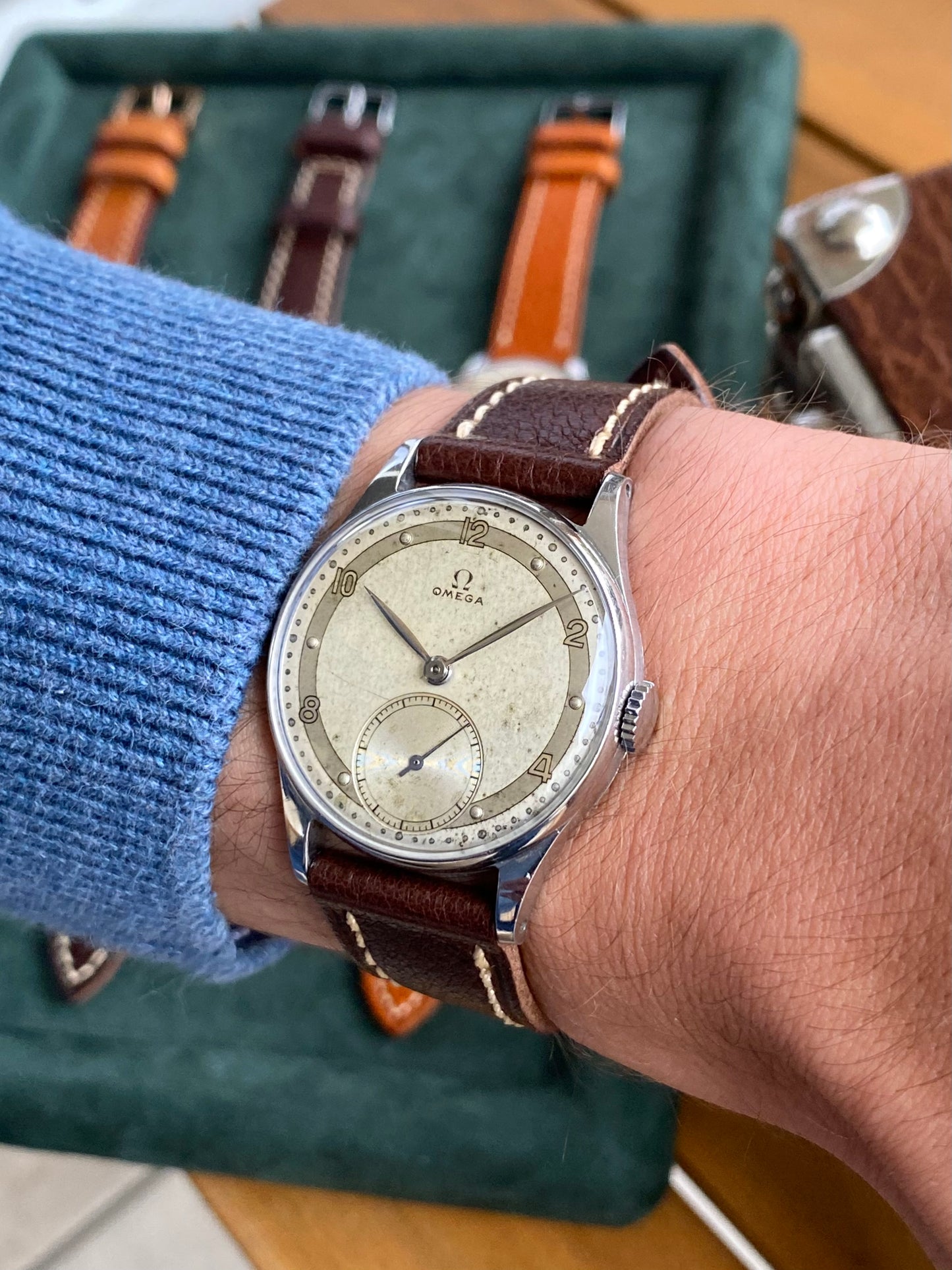 Omega 30t2 Réf. 2390/7 Montre Vintage Mécanique Cadran Bi-Ton Acier 1946