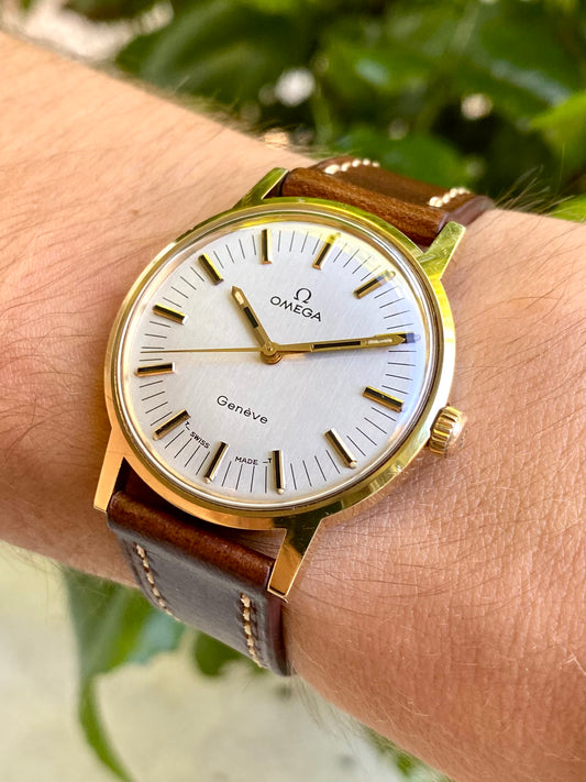 Omega Genève Cal.601 Plaqué Or Réf.135.070 Montre Vintage Mécanique 1969
