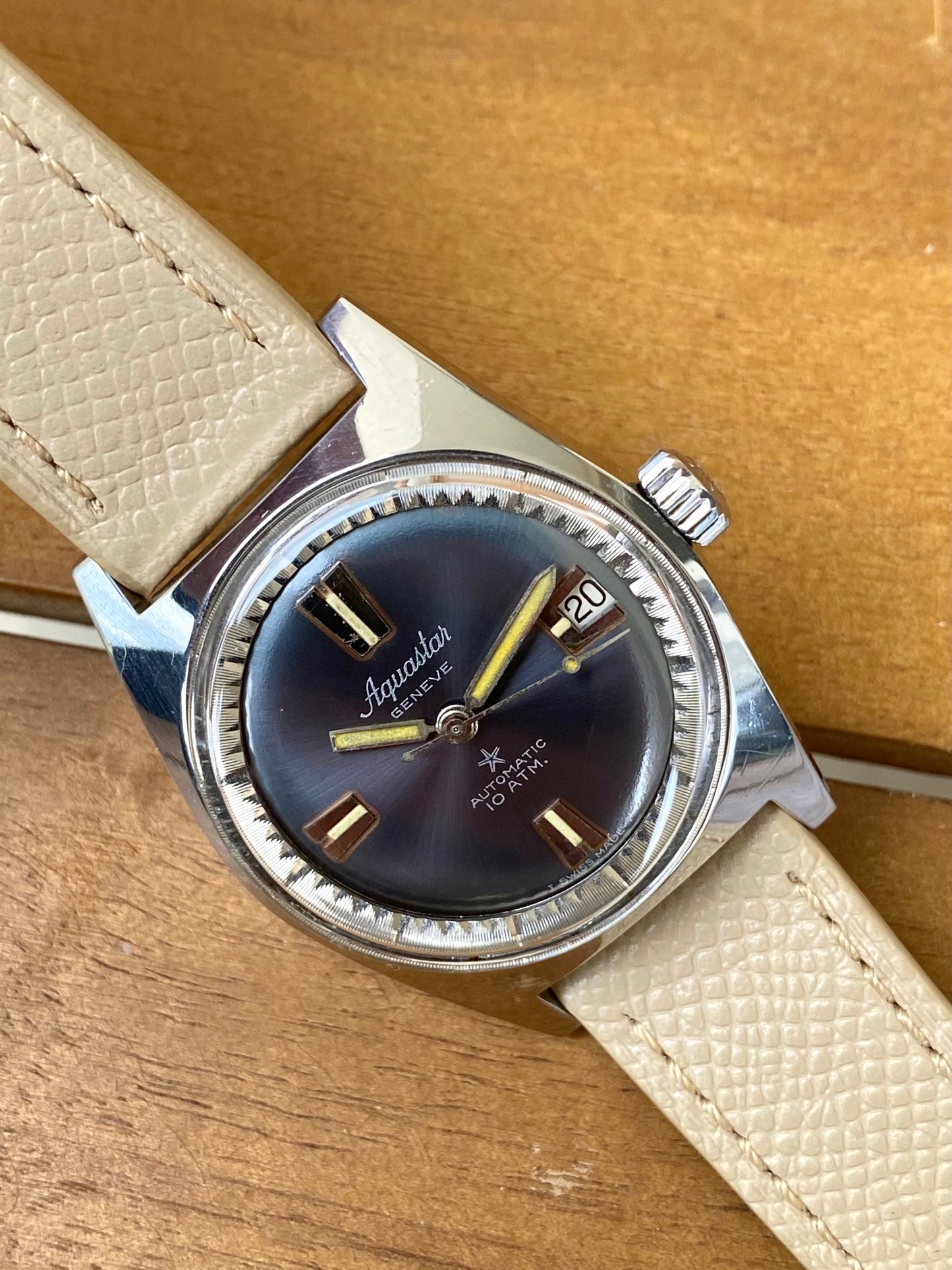 Aquastar Genève Grand Air 1713 Montre Vintage Automatique De Plongée Diver AS1712/13 - 1960