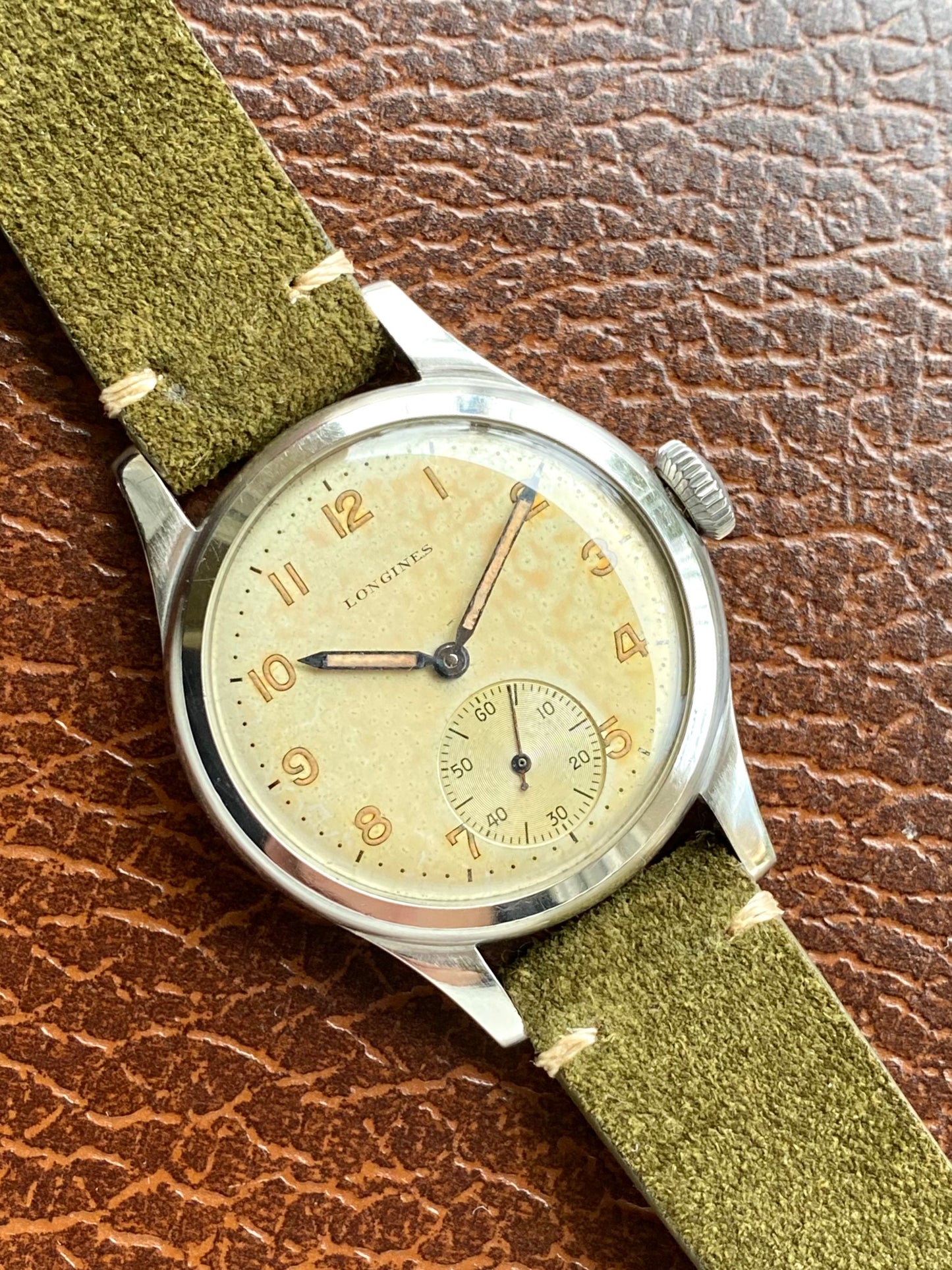 Longines 12.68z Ref.23439 Montre Vintage Militaire "Sei Tacche" Mécanique Acier 1947