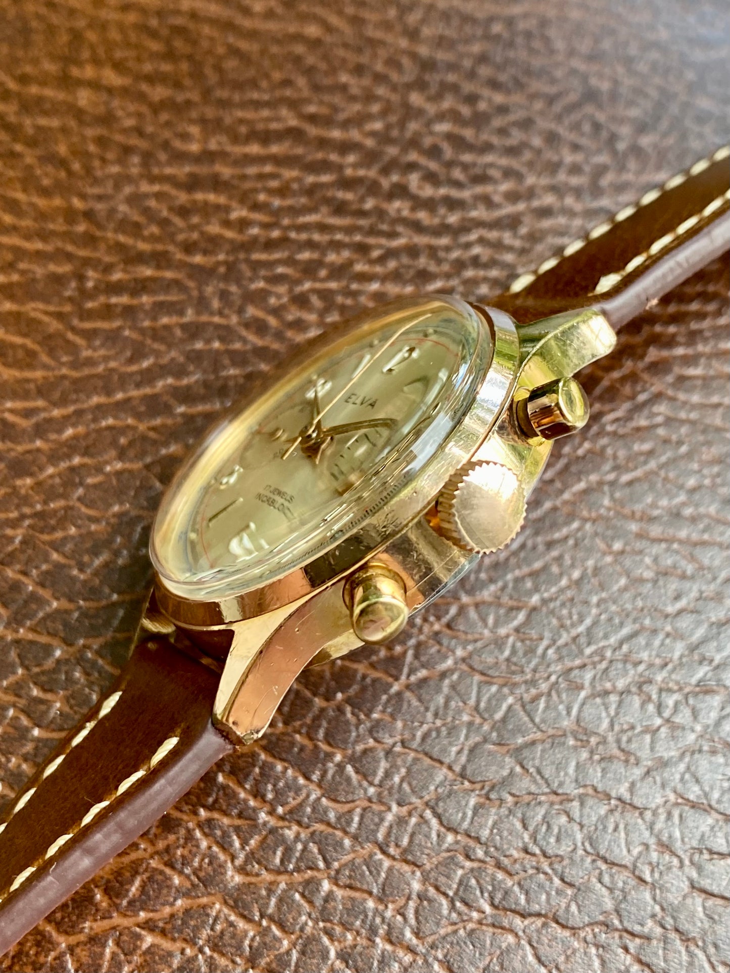 Elva Chronograph Landeron 187 Montre Vintage Mécanique 1960