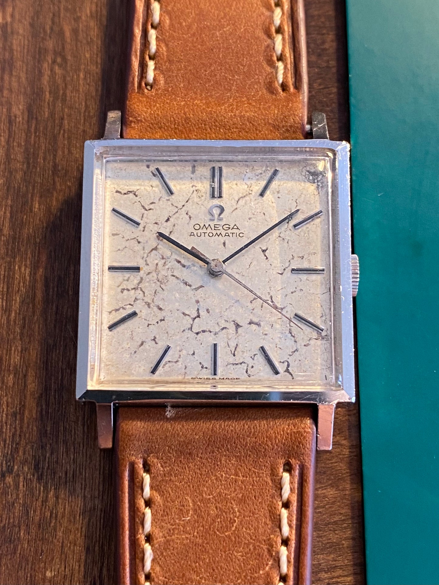 Omega Automatic Carré Patine "Marbre" 161.014 Montre Vintage Mécanique 1964