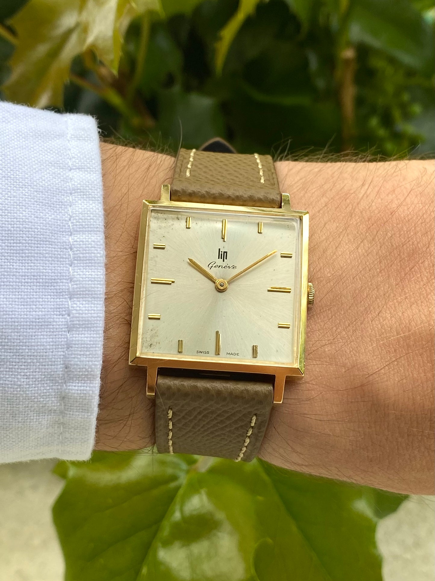 LIP Genève Or Rose 18k 750/1000 - Montre Vintage Carré Mécanique Cal.515 - 1960