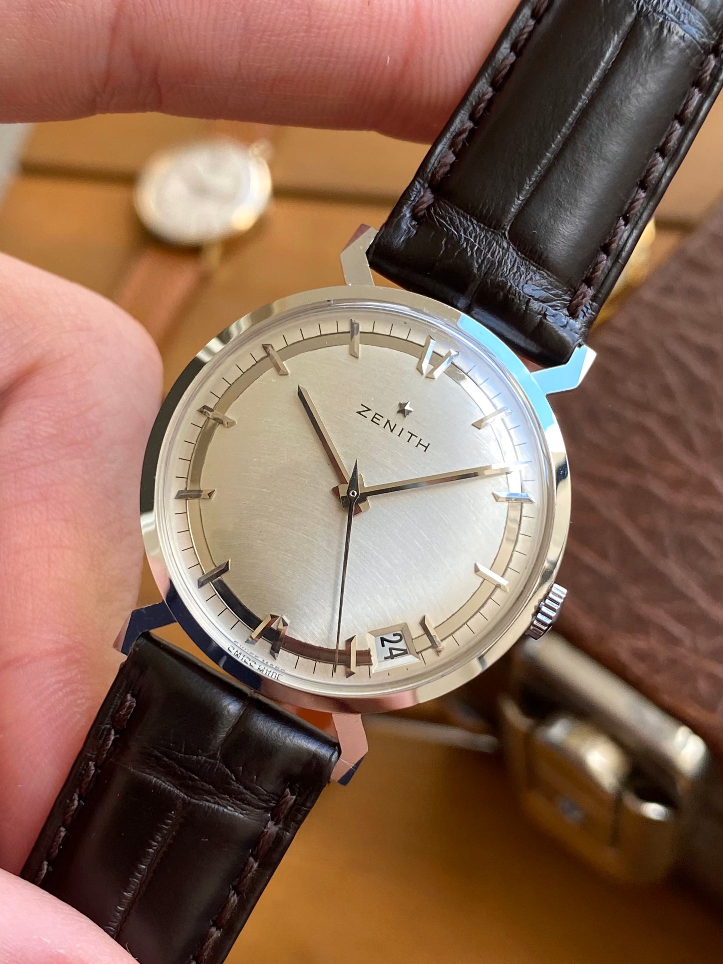 Zenith NOS Neuve De Stock Cal.2532 Spyder Lugs - Montre Vintage Mécanique 1960
