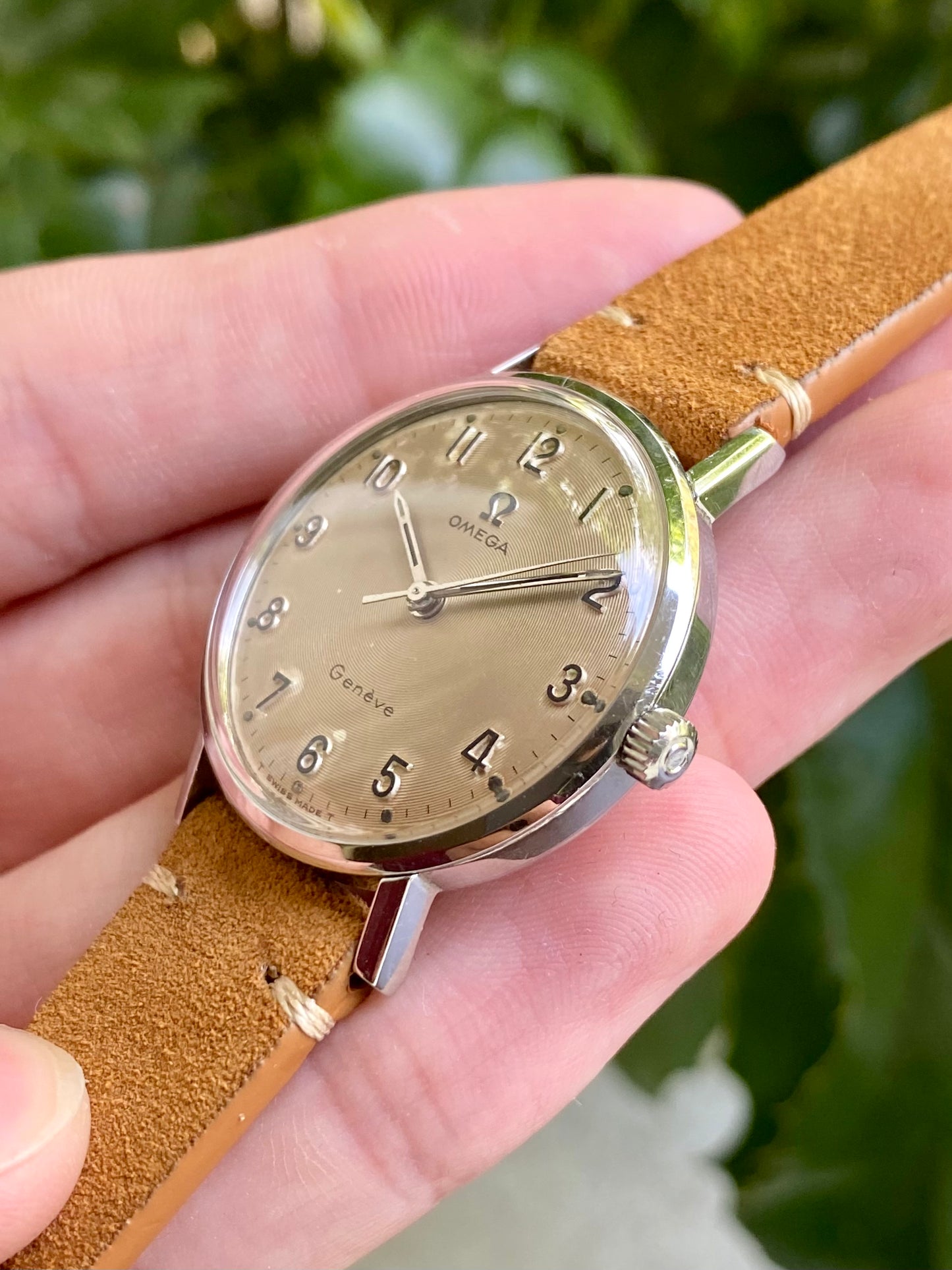 Omega Genève Cadran VINYLE Montre Vintage Cal.601 Mécanique Réf.131.018 - 1967