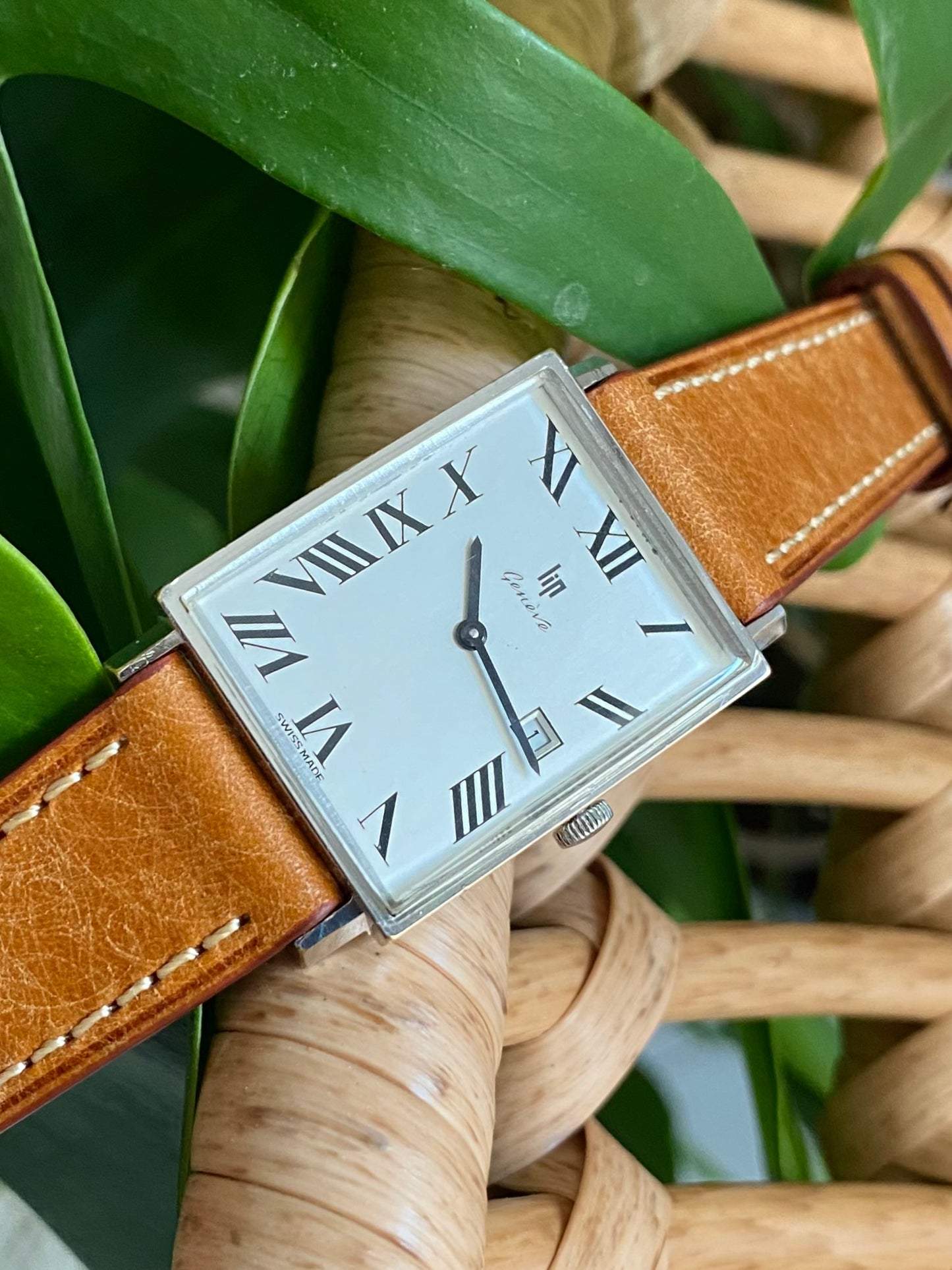 LIP Genève Montre Vintage Mécanique Boîtier Rectangle - Chiffres Romains - RC193 - 1960