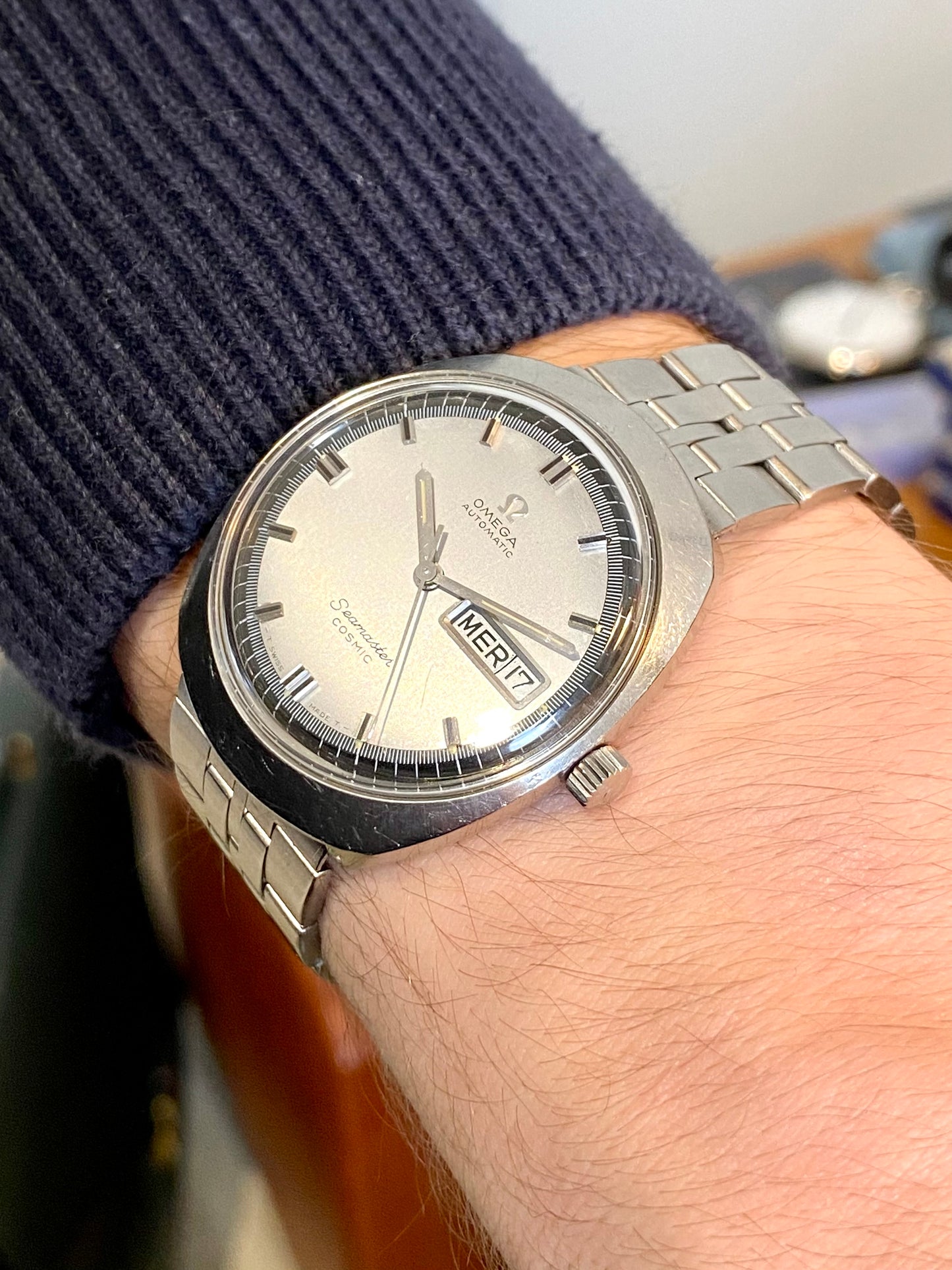 Omega Seamaster Cosmic Automatic Cal. 752 Calendrier Jour / Date Montre Vintage 1969