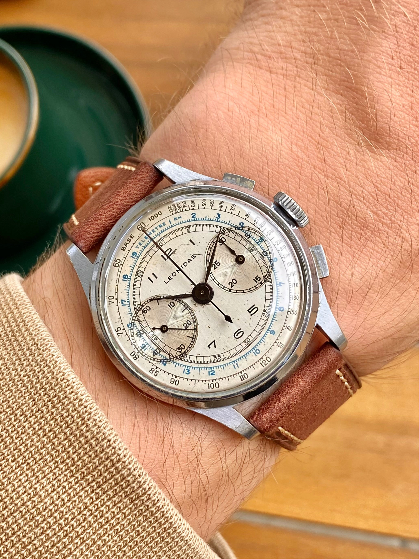 LEONIDAS Chronographe Pré Heuer Montre Vintage Mécanique Landeron 48 - 1950