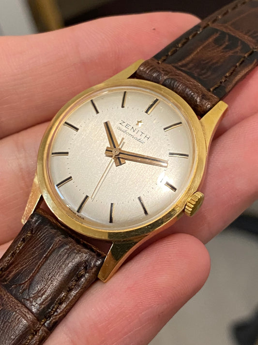 Zenith Automatic Or Jaune 18k 750/1000 Montre Vintage Cal.1724 1960