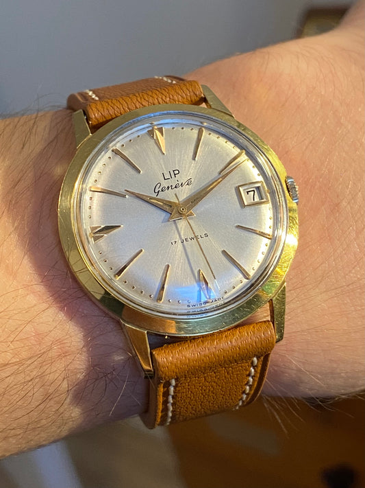 LIP Genève Date Montre Vintage Mécanique 1960