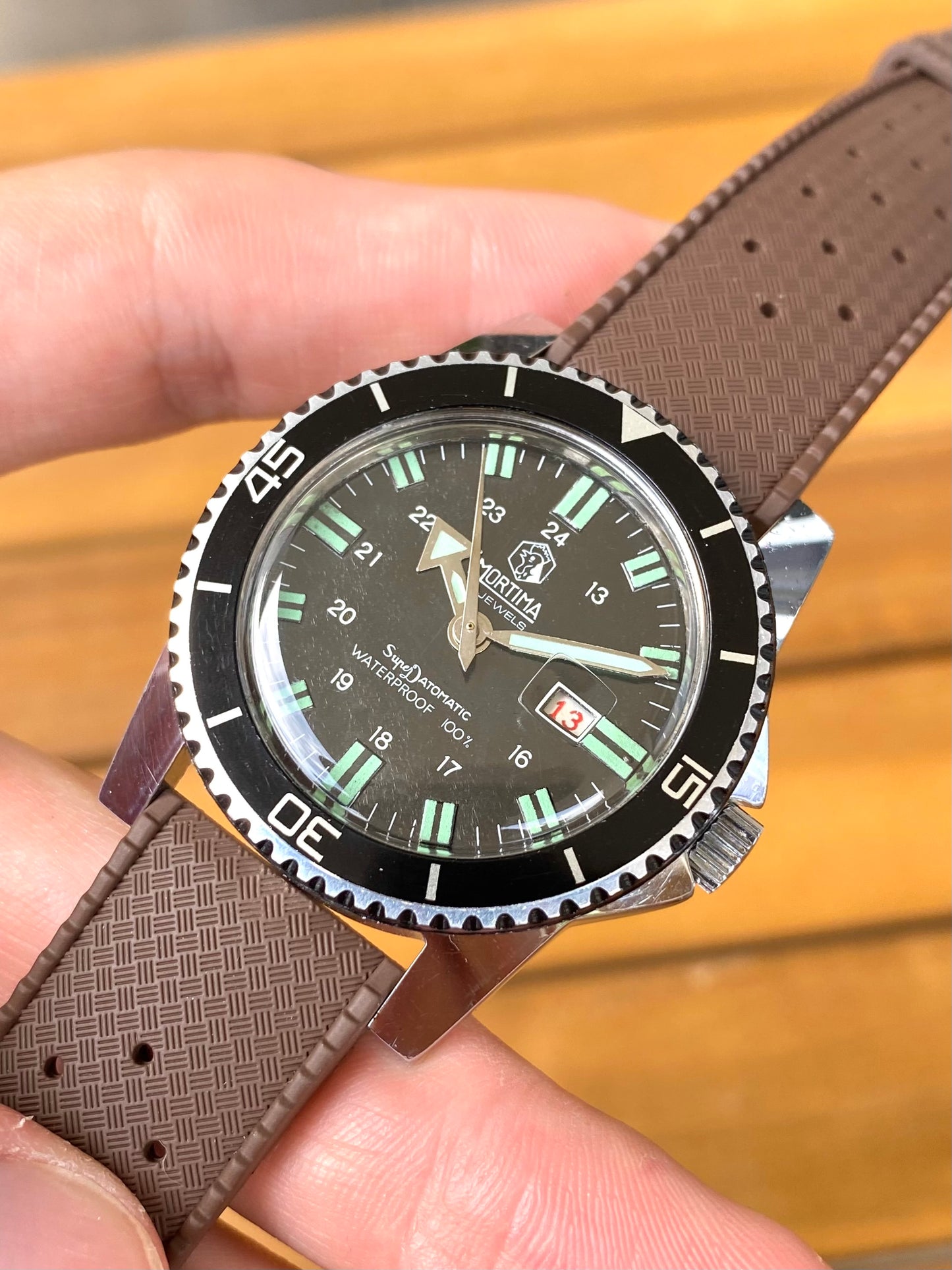Mortima SuperDatomatic Montre Vintage Française Mécanique Diver Plongée 1970