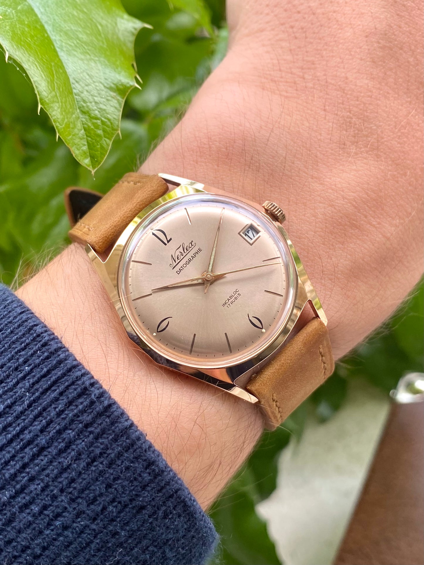 Nerlex Datographe NOS New Old Stock Montre Vintage Mécanique Plaqué Or 1960