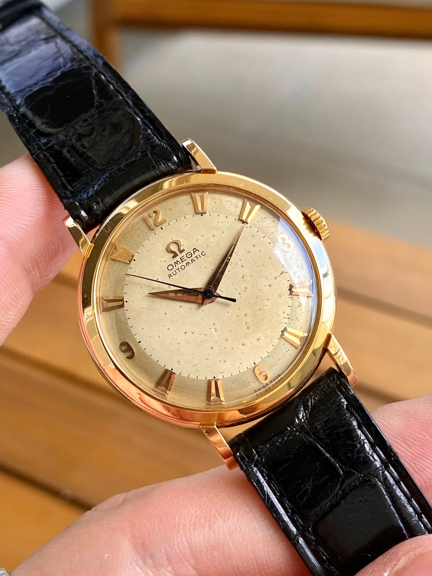 Omega Automatic Or Rose 18k 750/1000 Montre Vintage Mécanique Cal.354 Bumper 1953 + Écrin & Bracelet