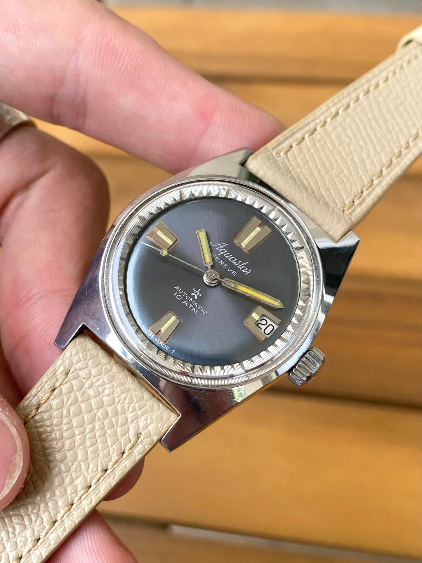 Aquastar Genève Grand Air 1713 Montre Vintage Automatique De Plongée Diver AS1712/13 - 1960