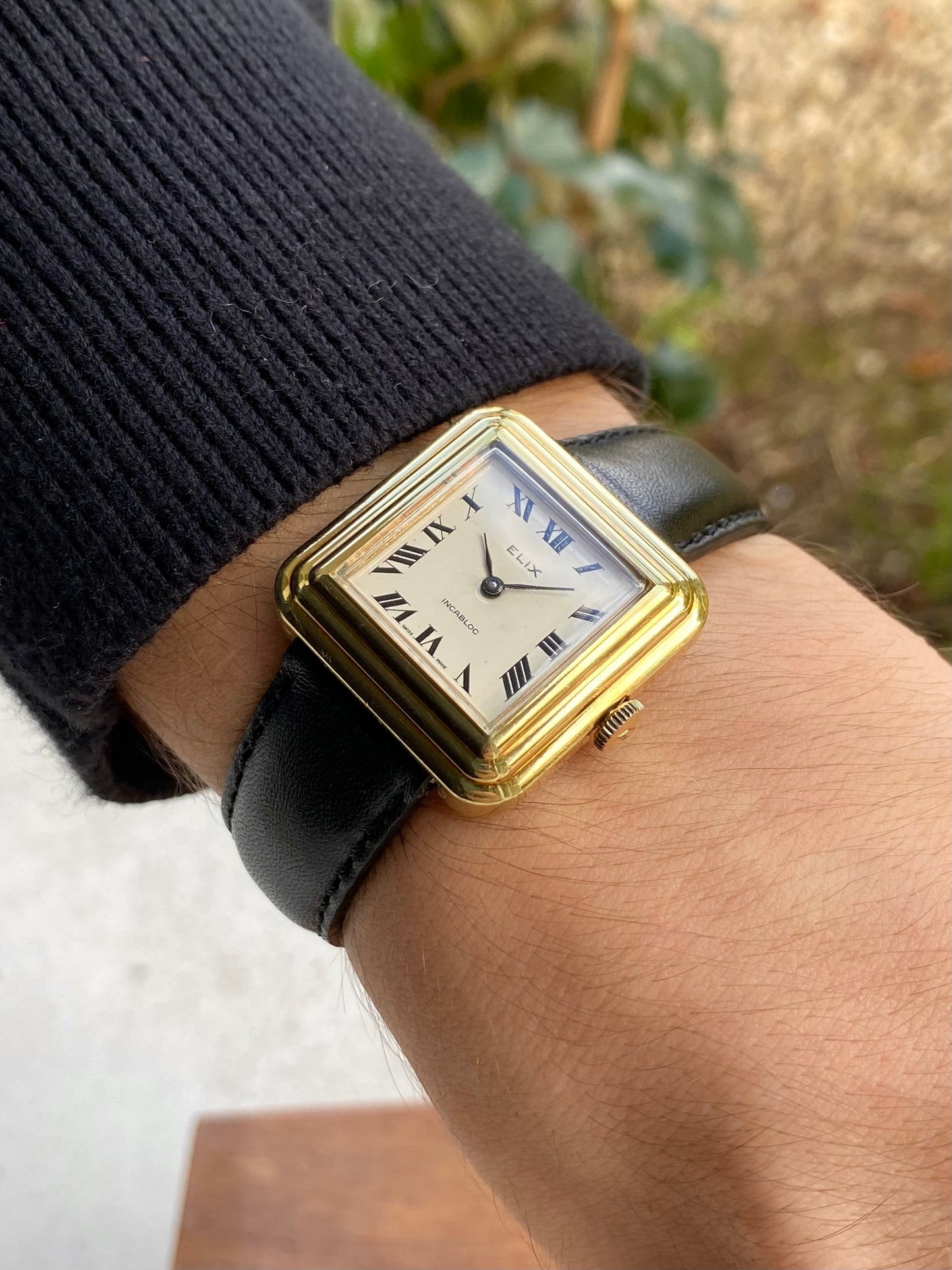 Elix - Fortis Montre Vintage Mécanique Plaqué Or - Carré - 1970