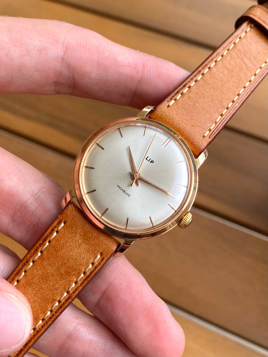 LIP R23 Montre Vintage Française Mécanique Plaqué Or 1960