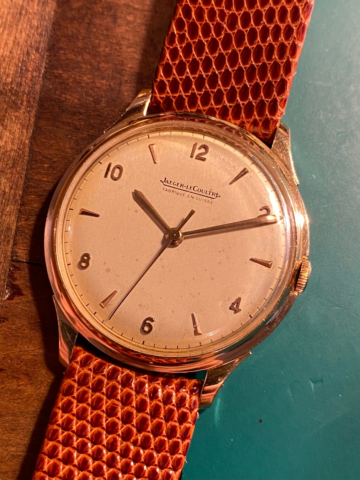 Jaeger-LeCoultre Fab. Suisse Or Jaune 18k 750/1000 Montre Vintage Mécanique Cal. P800/G 1950