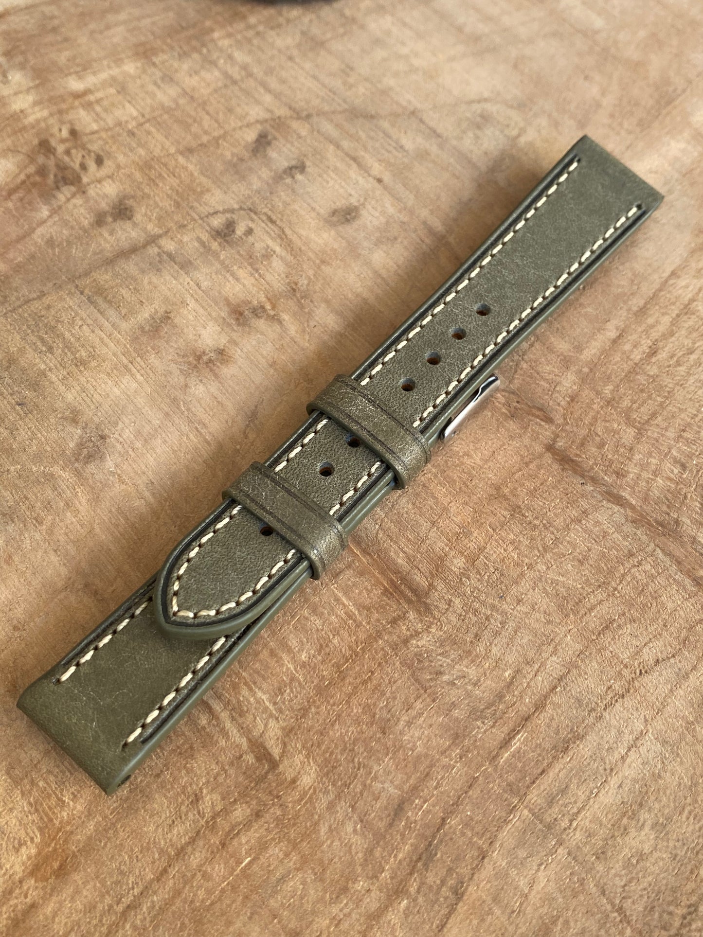 Bracelet de Montre - 18MM GRIS - en Cuir Véritable Italien Vintage
