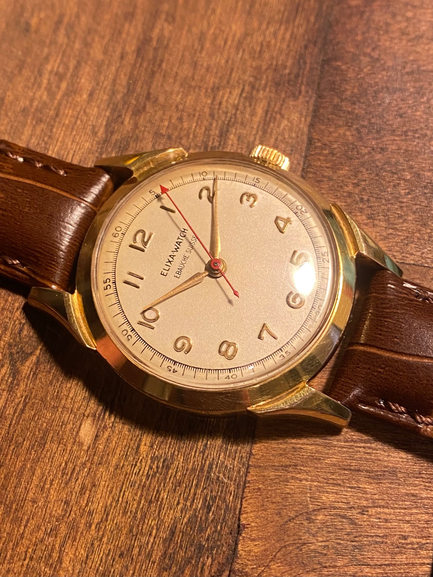 Elixa Montre Vintage Mécanique Ébauche Suisse 1950